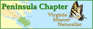 Peninsula Chapter - Virginia Master Naturalist logo with map and butterfly