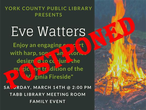 Eve Watters Fireside Concert Postponed
