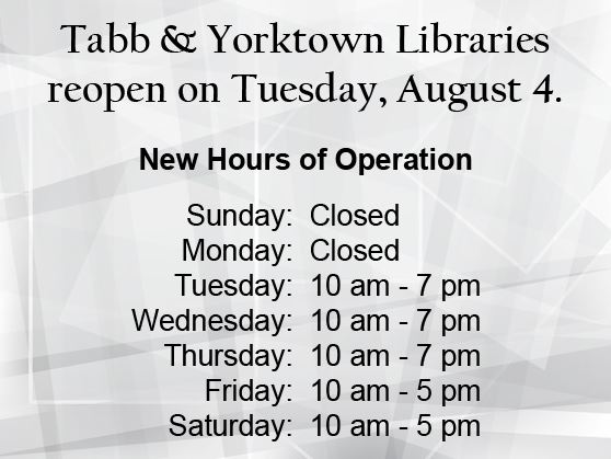 Library reopening plans