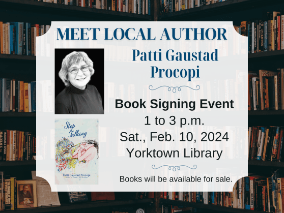 Meet Local Author Patti Gaustad Procopi on Feb 10, 1-3 pm, Yorktown Library