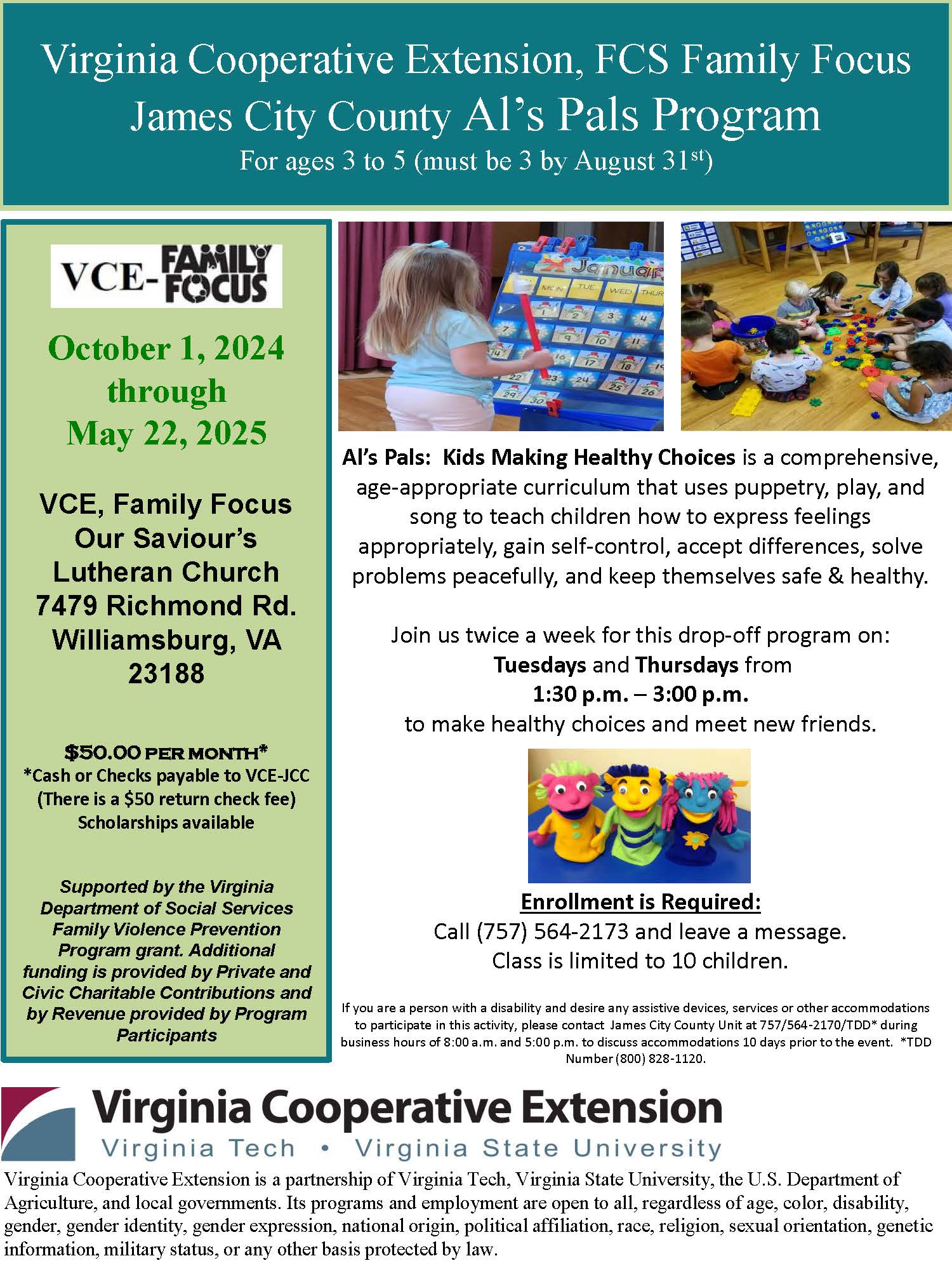 2024_25  Als Pals Preschool Program JCC Flyer Afternoon