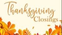 This is an image of Thanksgiving Closings